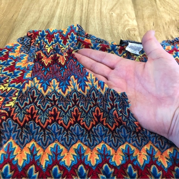 Vintage 90s Made in USA Moonfeather Knit Top Hippie Boho Eastern Womens Small - Picture 2 of 6